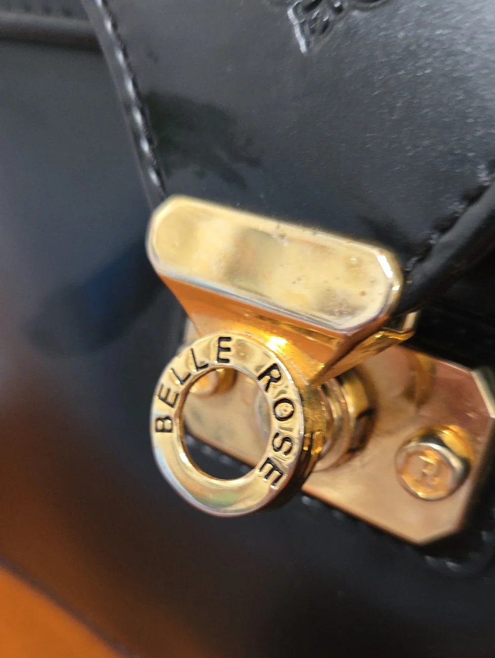 Black Women's Leather Briefcase/bag with Gold Hardware
